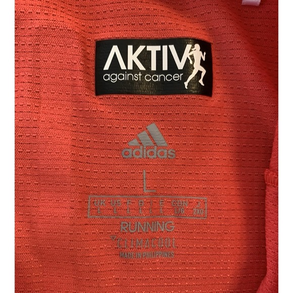 Adidas Running Aktiv Against Cancer Burnt Orange Shirt Reflective Woman's Large - Picture 2 of 7